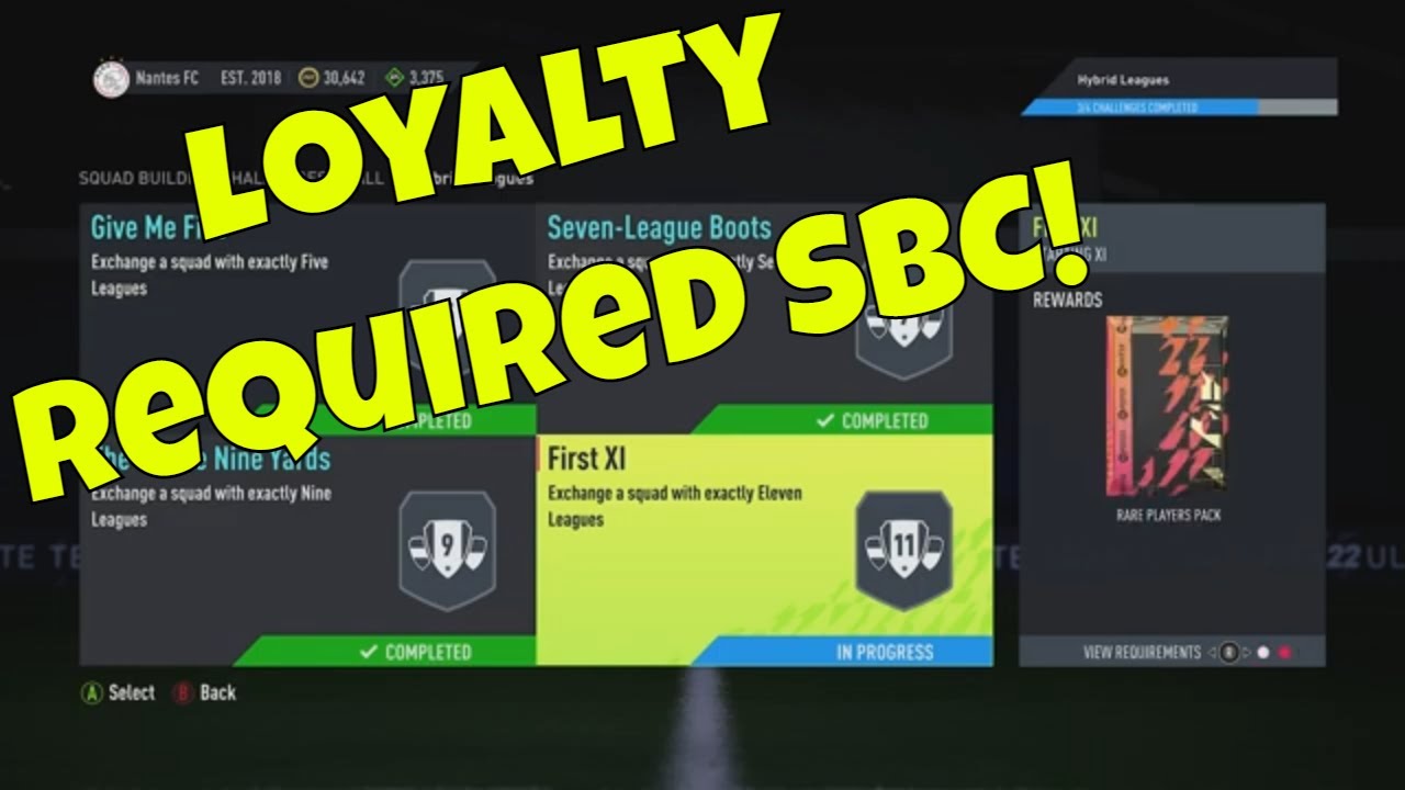 FUT 22 - SBC - Hybrid Leagues - First XI - Cheap & Loyalty Required