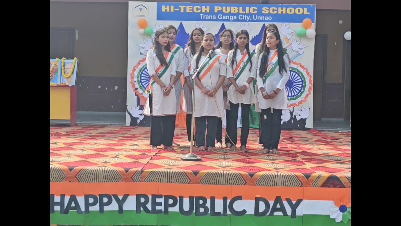 Girls group // Class 8 // Signing // Republic Day // 2026 // Hi-Tech Public School // Unnao