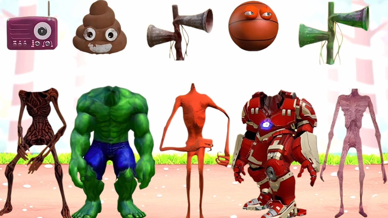 WRONG HEADS SIREN HEAD POOP, SIREN HEAD HOUSE, SIREN HEAD BRAIN EYE, SIREN HEAD OCTOPUS, SIREN HEAD