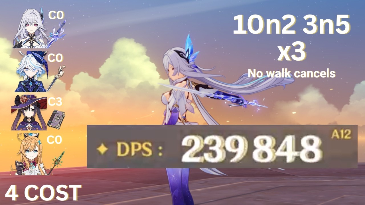 240k DPS Skirk C0R1 | 4 limited cost | DPS Test Dummy