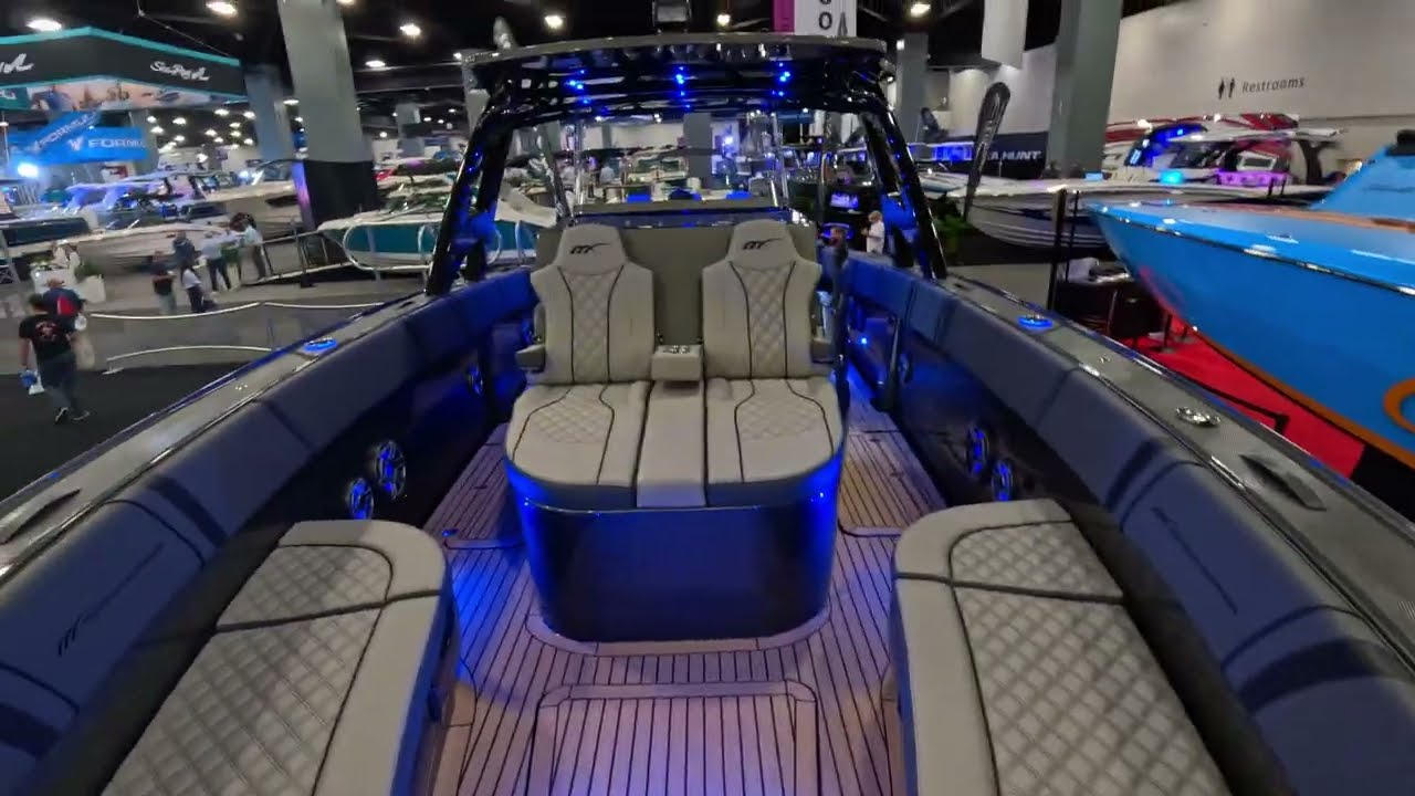 On board the Midnight Express 37' Open at the 2025 Miami International Boat Show!