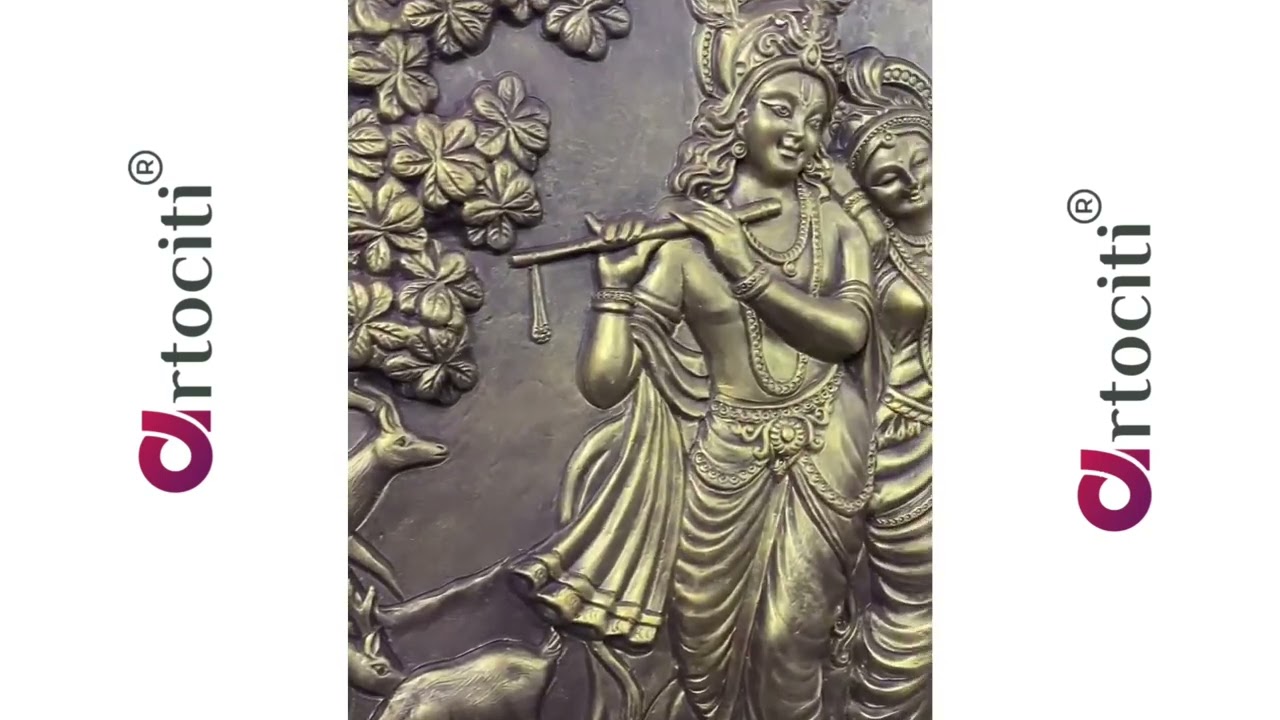 Large size (5 Feet) Radha Krishna 3D relief mural for elevation by Artociti