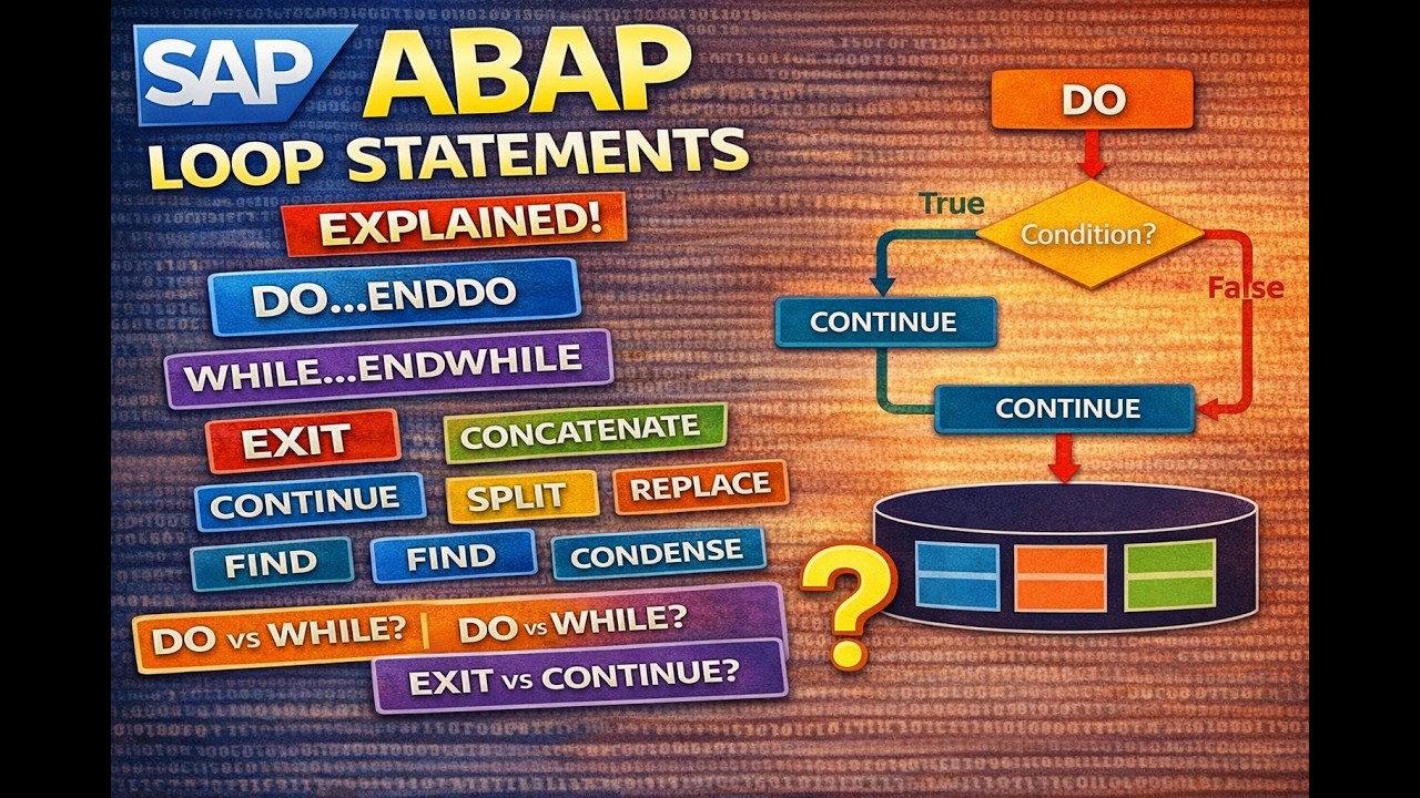 ABAP Loops & Strings: DO vs WHILE | EXIT vs CONTINUE | CONCATENATE, SPLIT, REPLACE | SAP ABAP #28