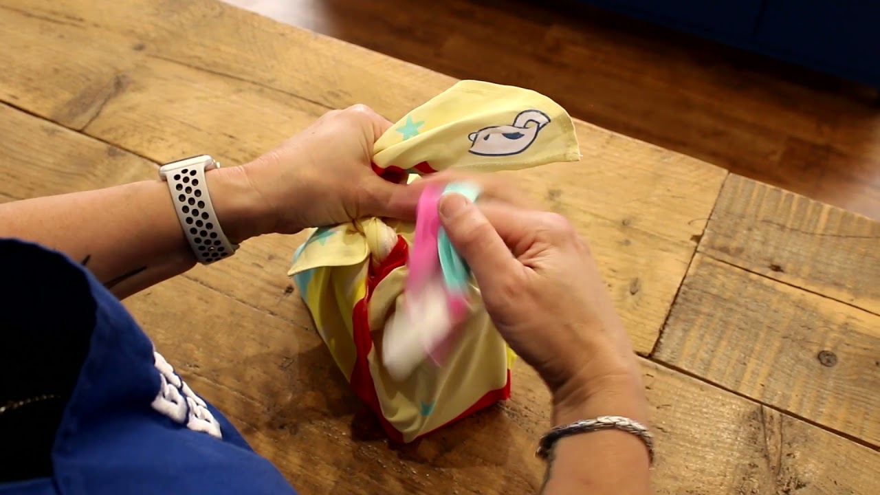 Three ways of traditional Furoshiki gift wrapping