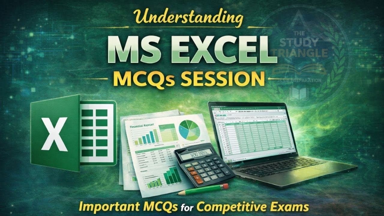 L7. MS Excel | Computer MCQ series | JKSSB Most Important MCQs of Computer 