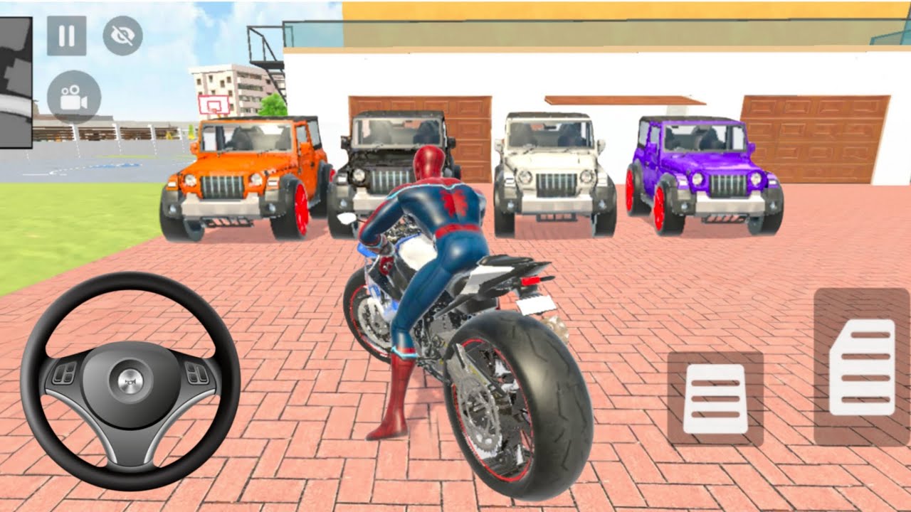 🎮 Spider man order by 🤩 4️⃣ Mahindra Thar in India theft Auto 💥🤩😱 3D Driving Game 🚨