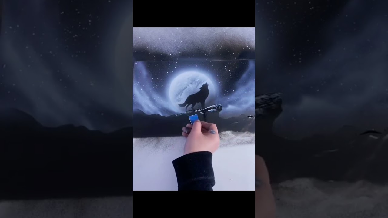Creating a Stunning Wolf and Moon Spray Paint Art