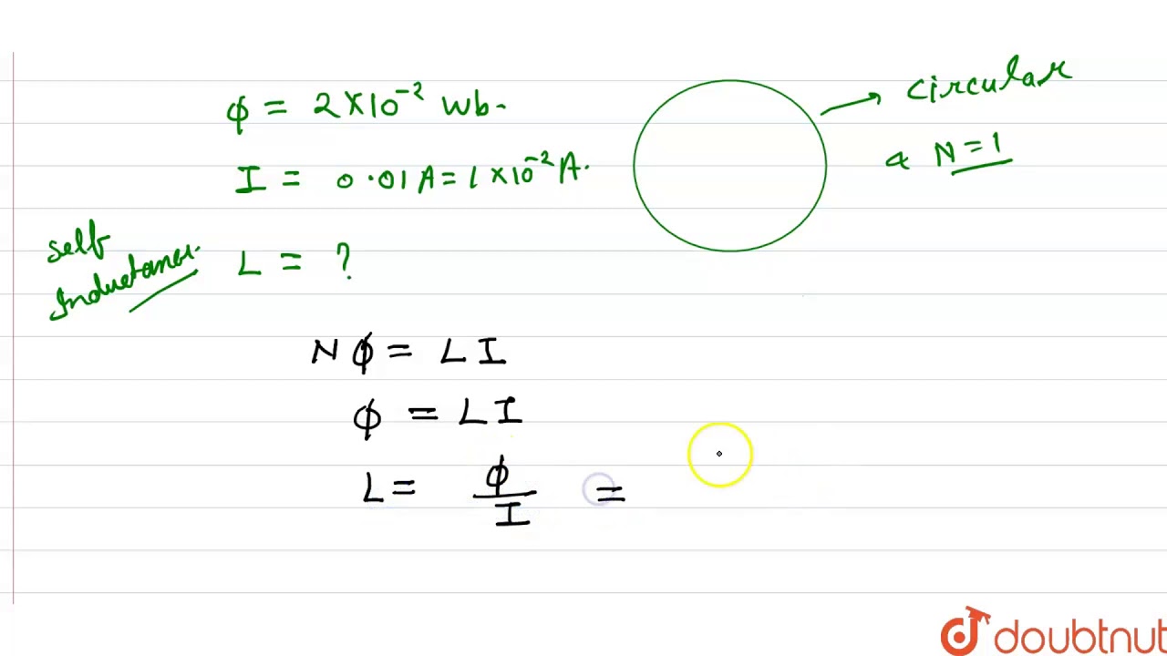 The magnetic flux linked with a coil changes by `2 xx 10^(-2)` Wb when the current changes by 0.01A.