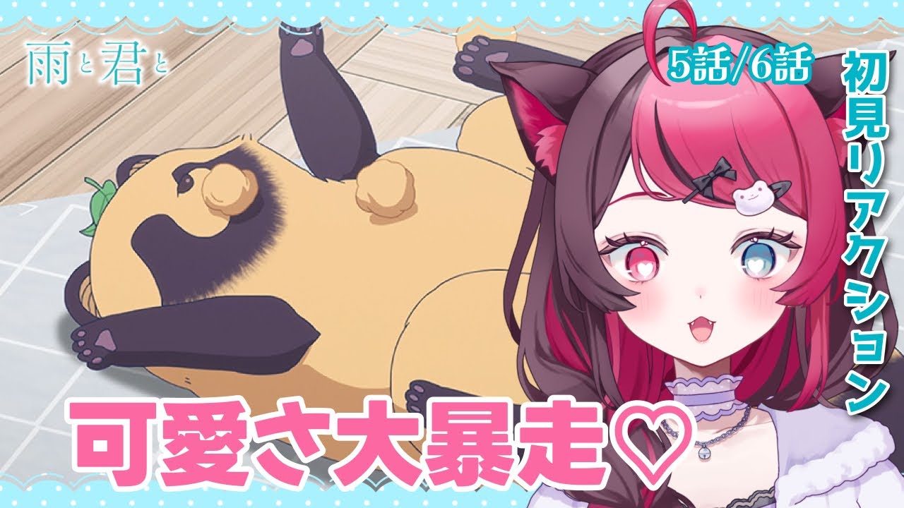 【同時視聴】何しても可愛い自称犬に癒やされる｜雨と君と 5話&6話｜初見 アニメ リアクション｜Vtuber 山河椿