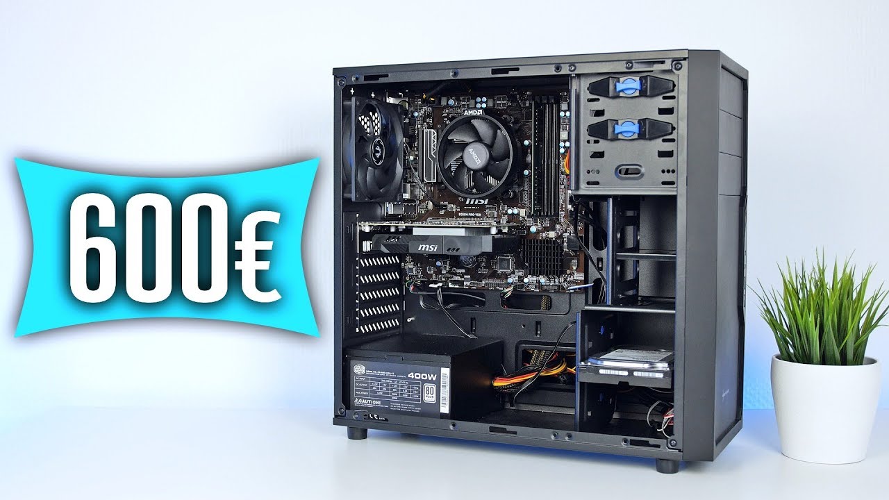 600 Euro Gaming PC 2017 TEST & Zusammenbauen | R5 1400 GTX 1050Ti