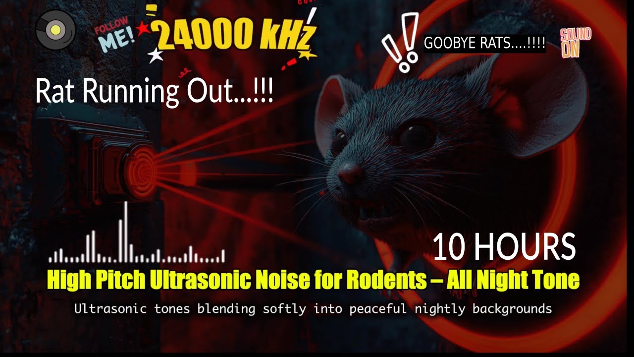 🔊🐭 High Pitch Ultrasonic Noise for Rodents – All Night Tone 10 Hours