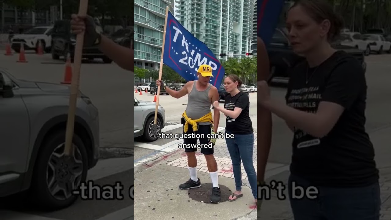 Short-circuited the Trump supporter when I asked him one question 😆 #shorts