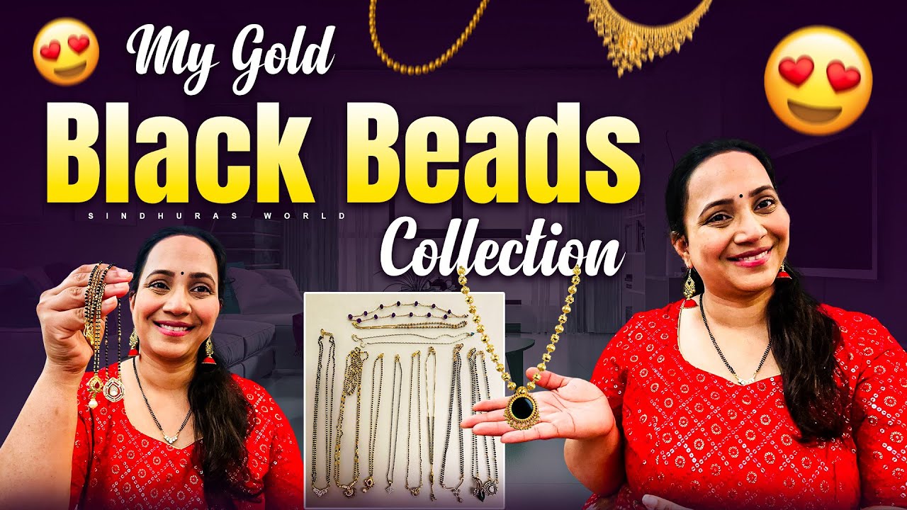 Beautiful Gold Black Beads Nallapusalu Collection | Mix Jewellery video | SindhurasWorld 