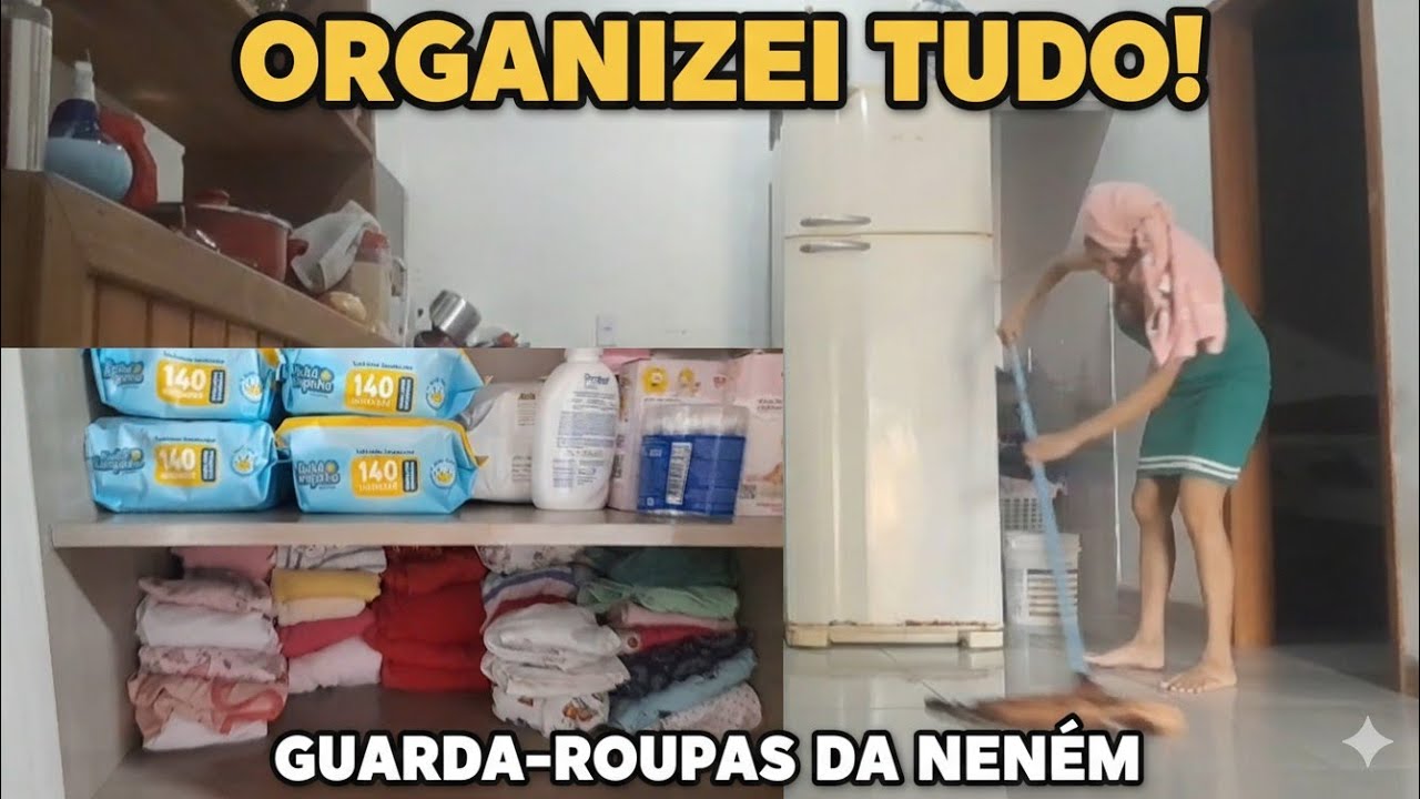 LIMPEZA COMPLETA + ORGANIZAÇÃO DO GUARDA-ROUPAS DA NENEM 🤰