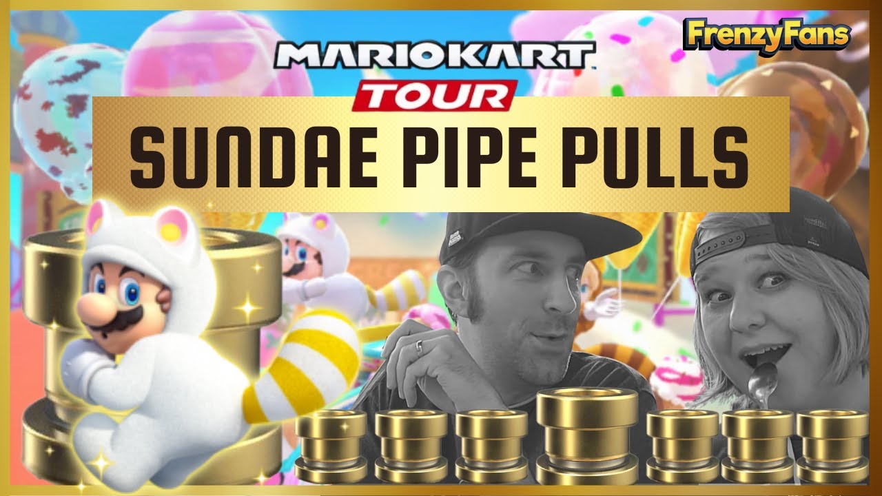 Mario Kart Tour Sundae Tour Pipe Pulls While Eating Sundaes! | White Mario Tanooki