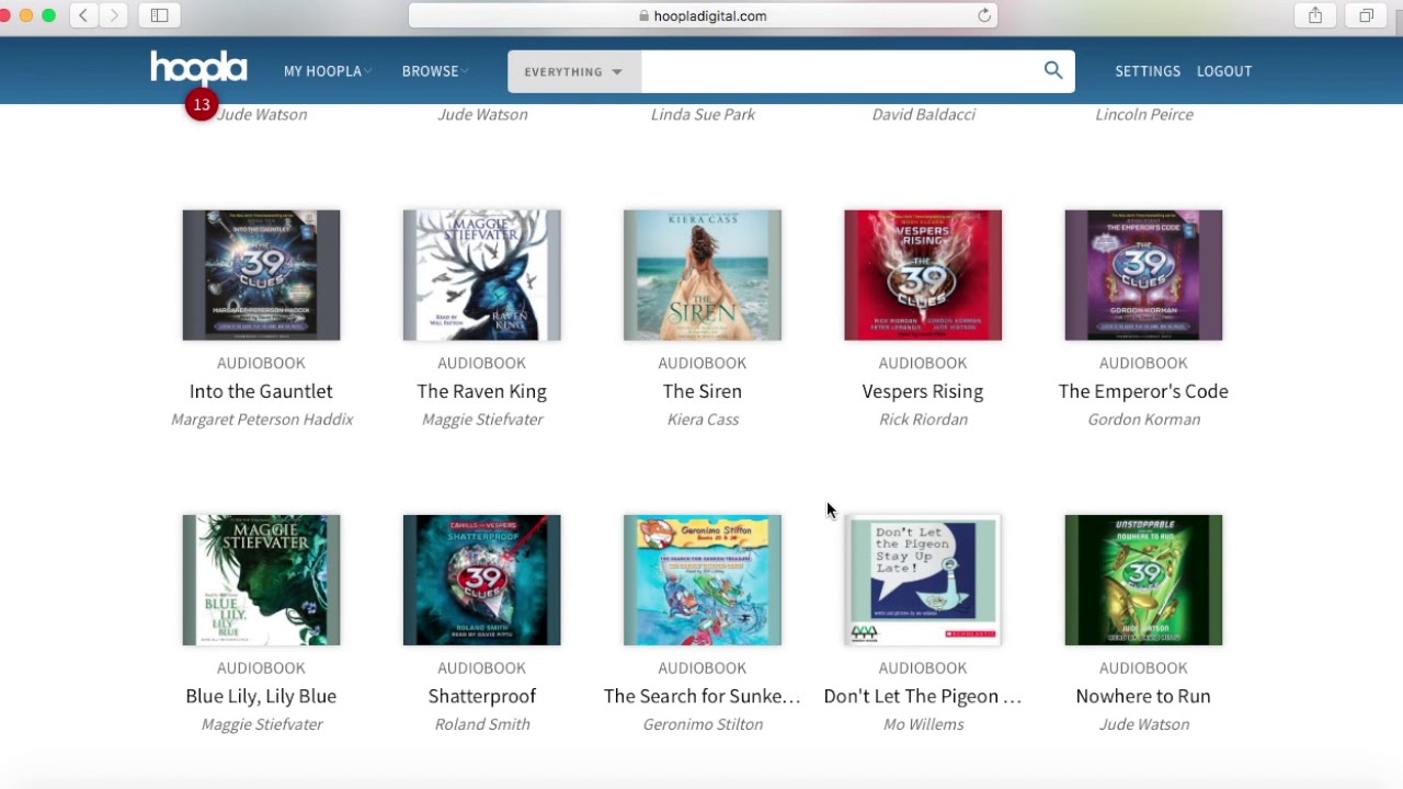 Hoopla AudioBooks