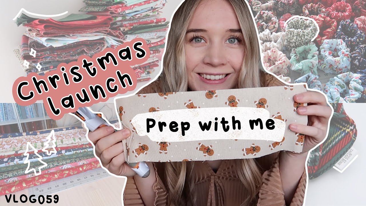 Christmas and advent calendar product launch 2022 - prep with me - making scrunchies studio vlog 59