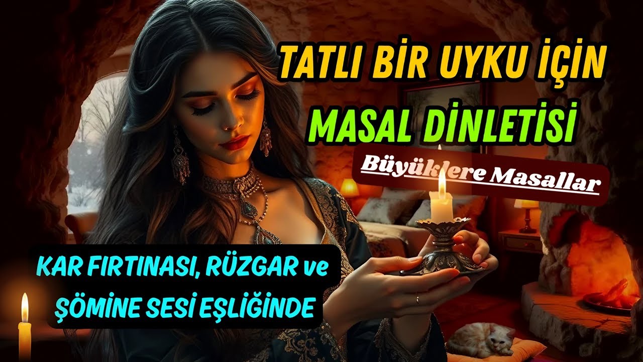 Uyku İçin Kar Fırtınası, Rüzgar ve Şömine Sesiyle Masal Dinletisi | Büyüklere Masallar - Masal Dinle
