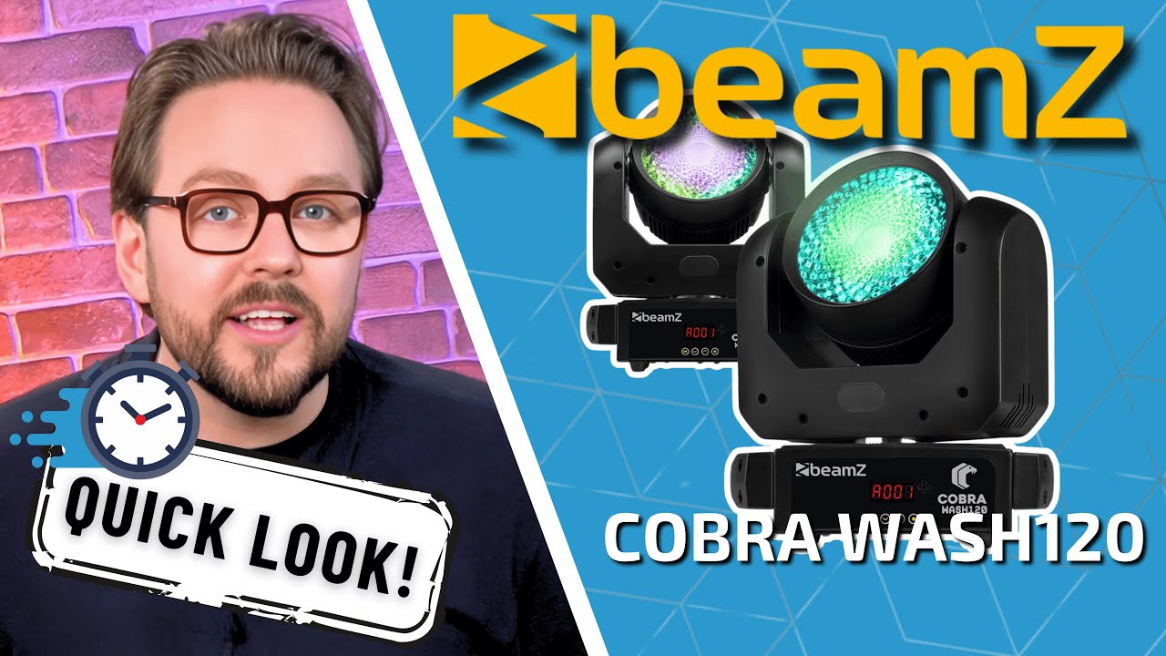 QUICK LOOK! 👀 BeamZ Cobra Wash120 LED Moving Head Wash Light with LED Ring - 120W 💡 Demo and Review
