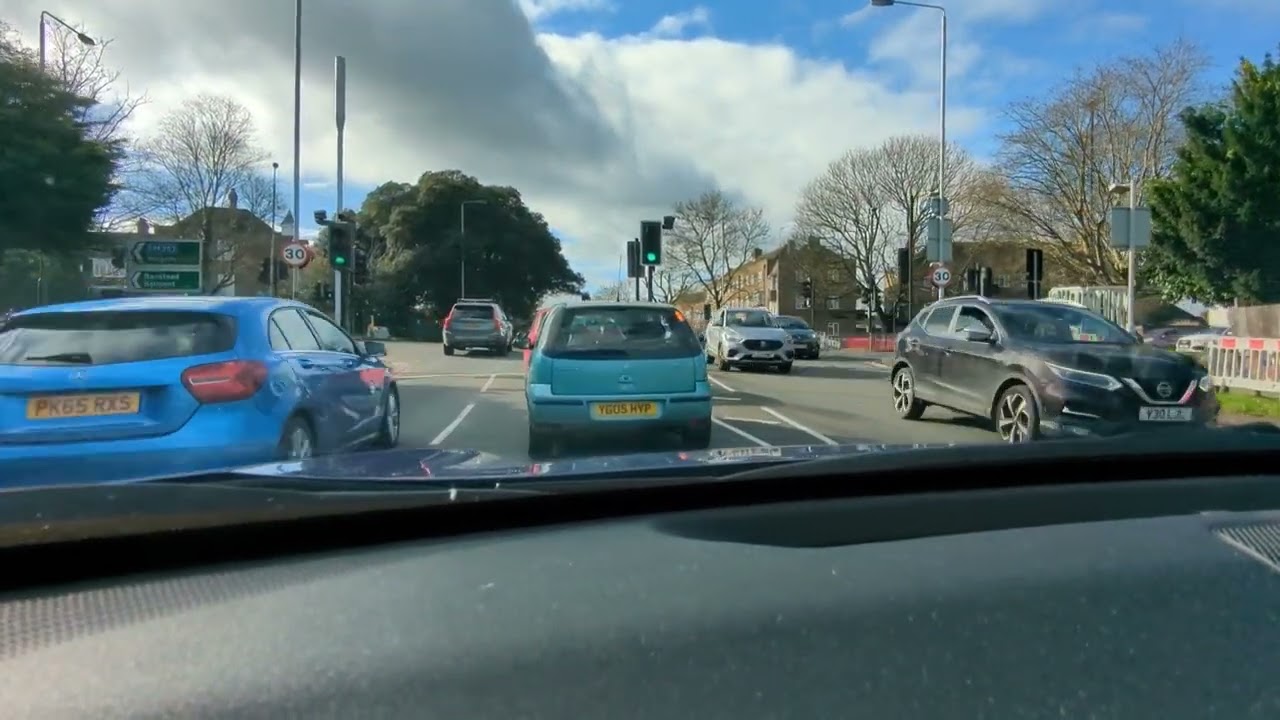 Turning Right At Traffic Light Junctions - Morden Test Area | Driving With David