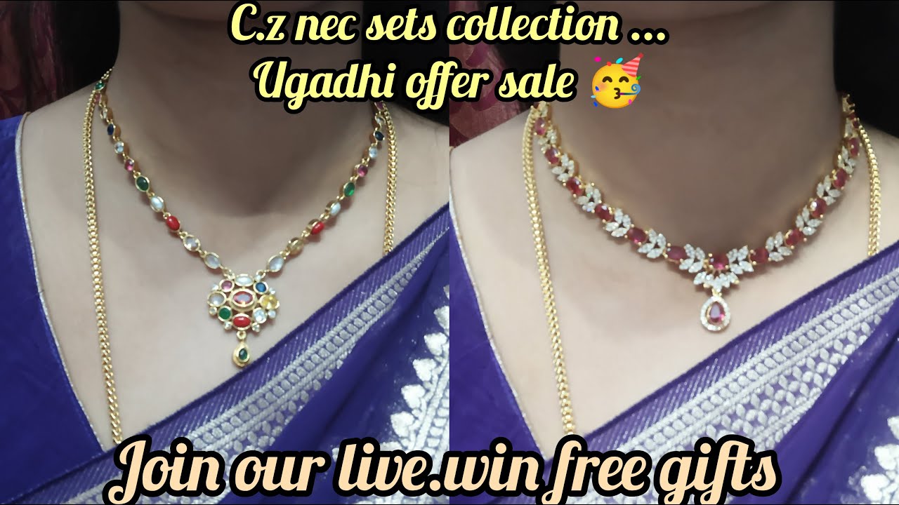 #beautiful #trending #c.z nec sets#collection #ugadi offer sale#ph..7032280377