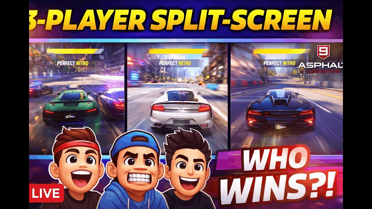 3-Player Split-Screen | Asphalt 9 | PC Steam