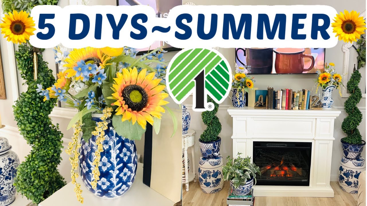 🌻5 DIY Dollar Tree SUMMER DECOR CRAFTS~🌻Olivia's Romantic Home DIY