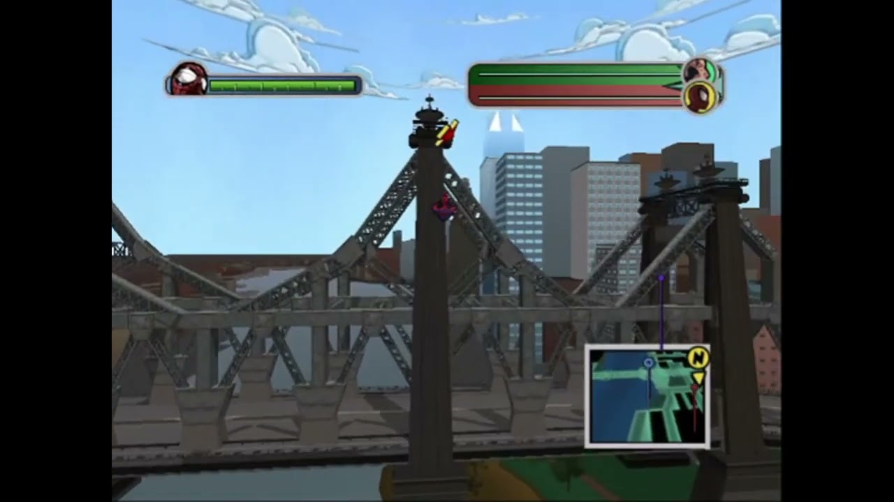 Ultimate Spider-man (2005) Videogame - Beating Johnny Storm Final Race