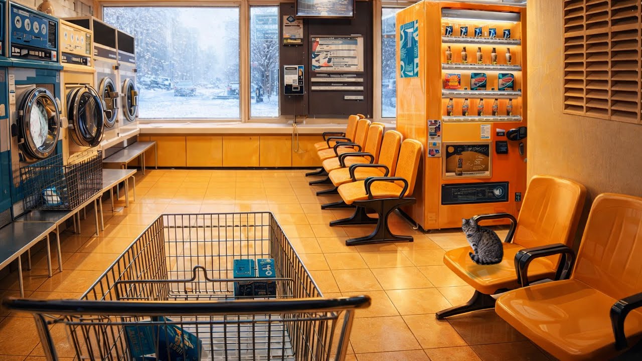 Quiet Winter Day Inside a City Laundromat | Everyday Urban Life