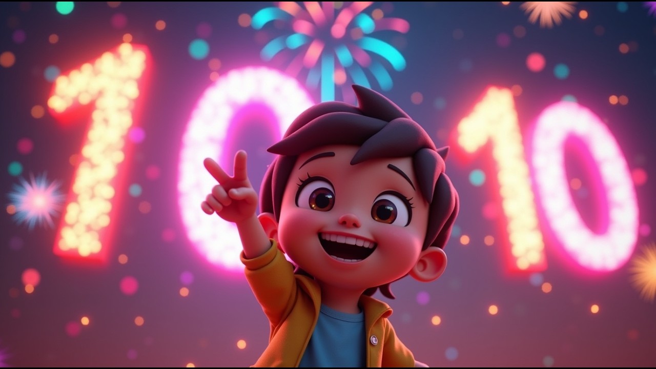 Learn Numbers 1&ndash;10 with Fireworks 🎇 | Fun Counting Song for Kids | Kids Song and Nursery Rhyme
