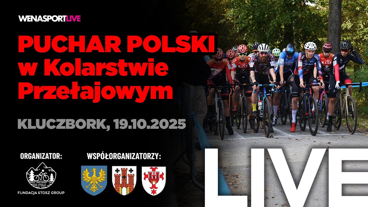 NA ŻYWO / PUCHAR POLSKI w Kolarstwie Przełajowym - Memoriał Mieczysława Godzwona / Kluczbork 2025
