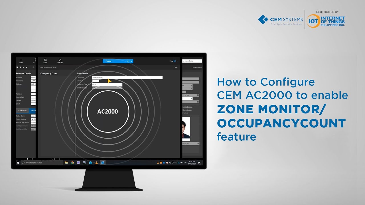 How to Configure CEM AC2000 to enable ZONE MONITOR/OCCUPANCY COUNT feature.