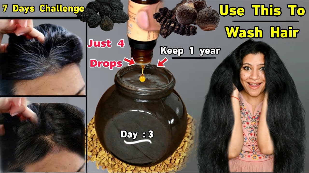 Day 3: Add Only 4 Drops To Wash Your Hair & Make Hair Black Naturally /Reverse Premature Greying
