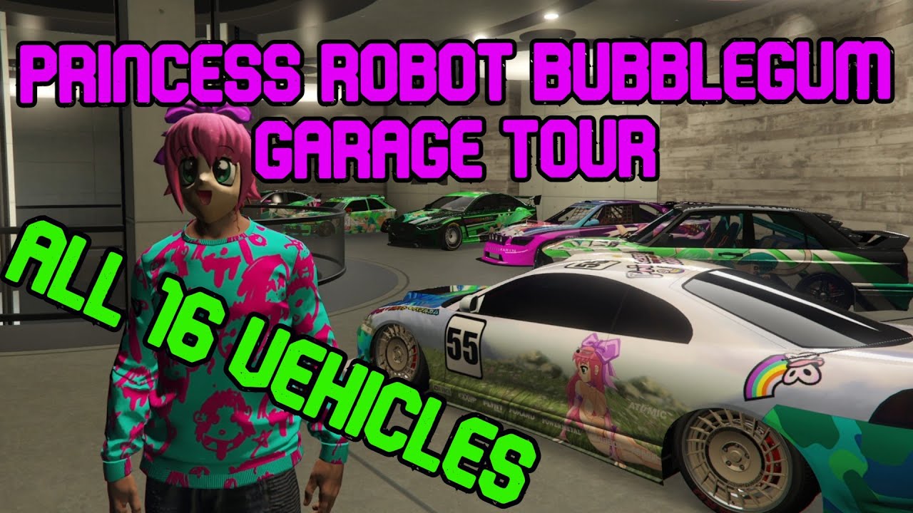 GTA | Princess Robot Bubblegum Garage Tour | Best Wasabi Kitty & PRB Livery's