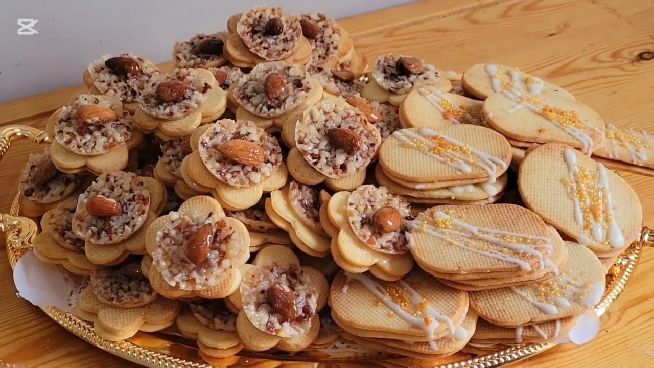 حلويات العيد اسهل صابلي برستيج ممكن توجدي للعيد جميع التفاصيل باشا مايتكمش شكل راقي مع نوكة اللوز  