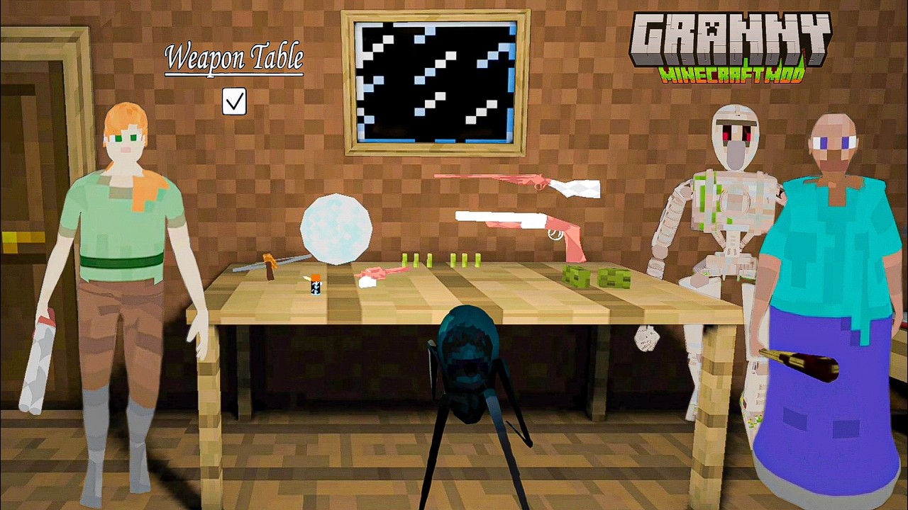 Playing With Minecraft Granny Grandpa 🔥 | Granny Minecraft Mod.