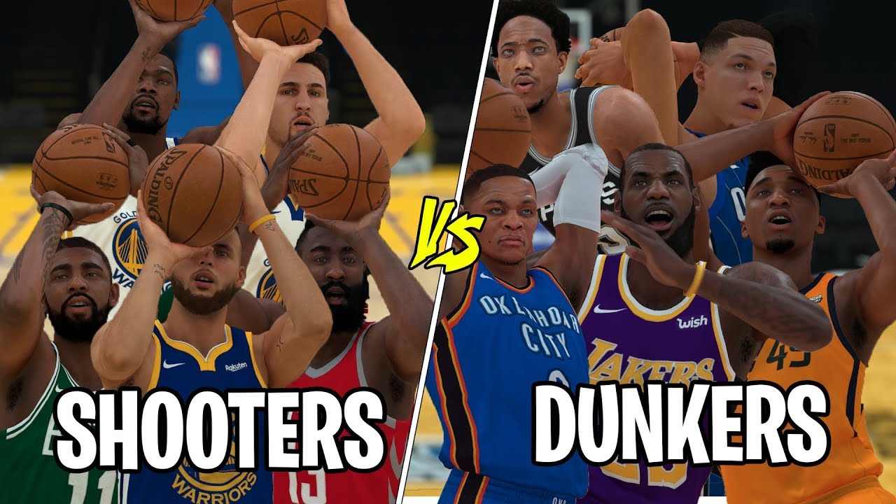 NBA Team of  'Shooters' vs Team of 'Dunkers' | NBA 2K19 Challenge |