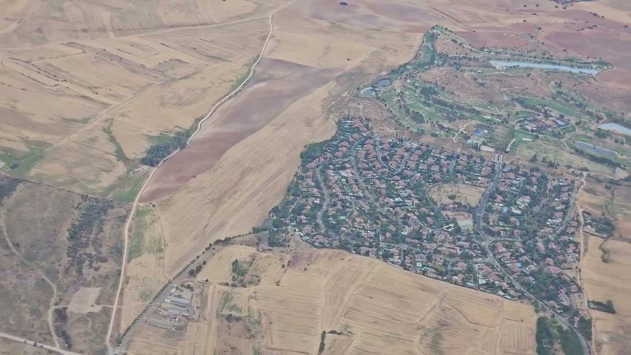 Flight take-off from Madrid, Spain to Prague