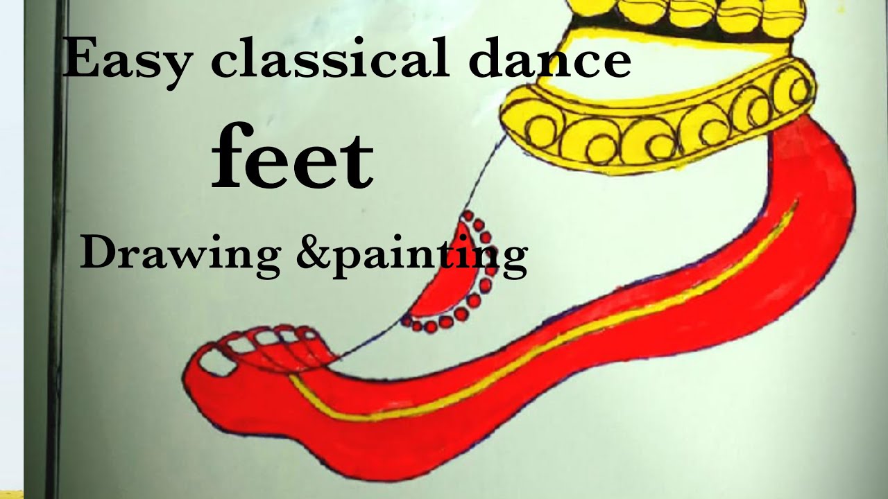 my craft&vlogsന്റെ ഒരു കുഞ്ഞു പെയിന്റിംഗ് Easy  dance feet drawing and painting by my craft&vlogs