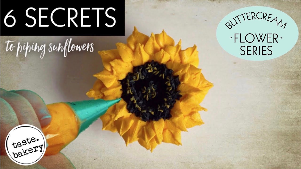 6 SECRETS How to Make Buttercream Flowers - SUNFLOWERS 🌻 Pipe Frosting Flowers on a Cupcake or Cake