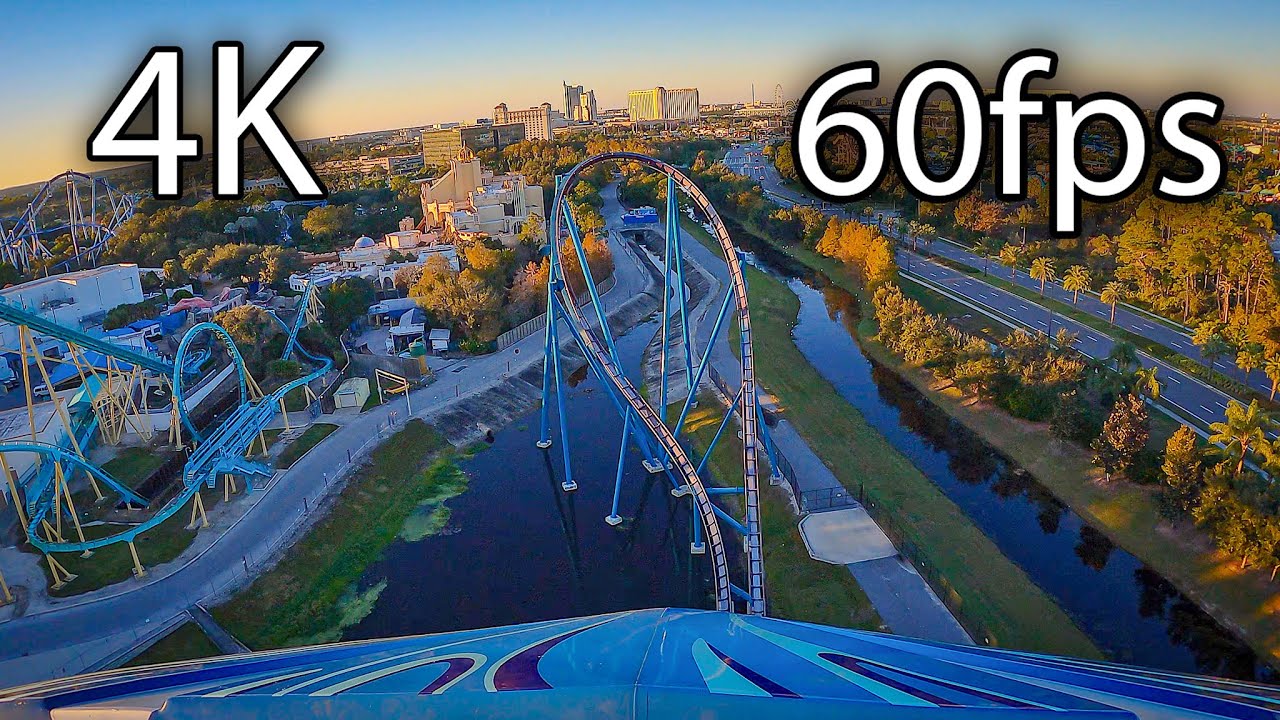 Mako at sunset front seat on-ride 4K POV @60fps SeaWorld Orlando