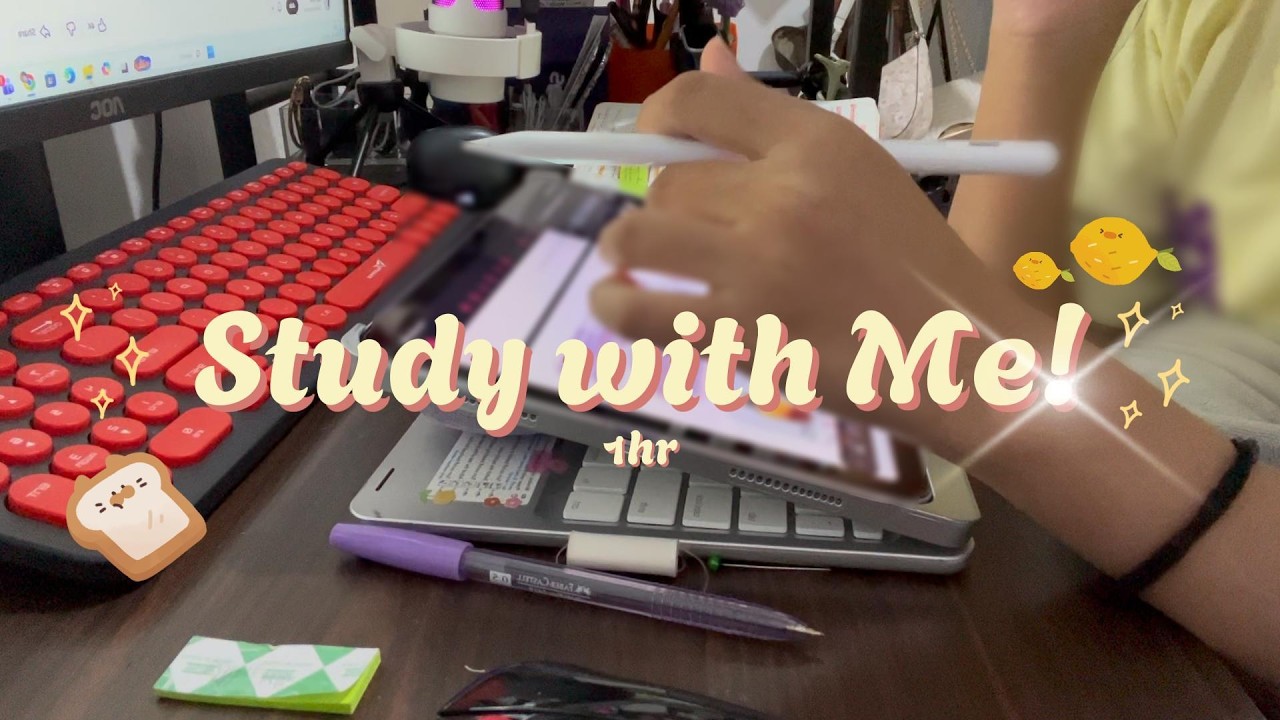 Study with Me (1hr) │No music, background noise, real time