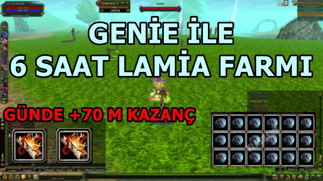 6 SAAT LAMİA FARM - KNİGHT ONLİNE FARM 2023 - GENİE FARM SERİSİ