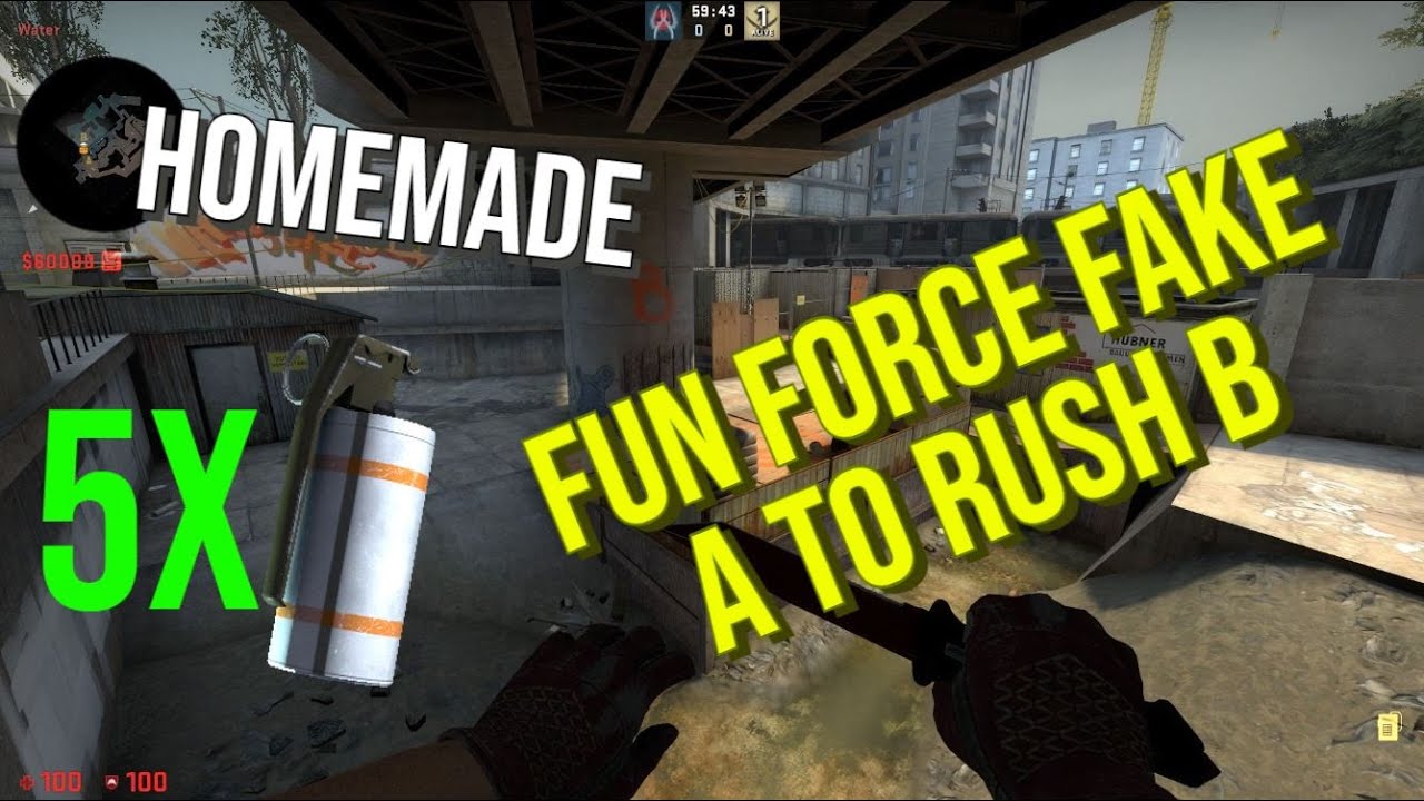 Force Mid to B Rush on Overpass with 5 smokes (Fast and Easy) !!!