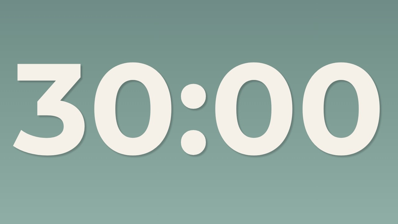 30 Minute Countdown Timer – No Sound | Focus, Study, Deep Work