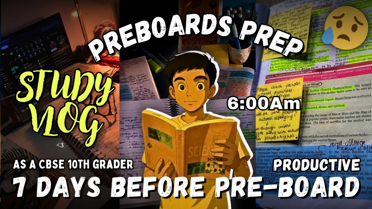 7 days before my *PRE-BOARDS* ☠️||📚A productive 6:00am Study vlog