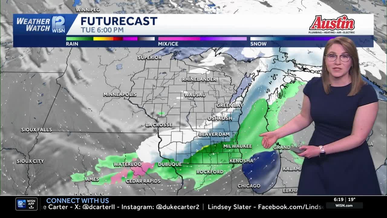 2/23 Wintry mix and snow possible Tuesday in SE Wisconsin