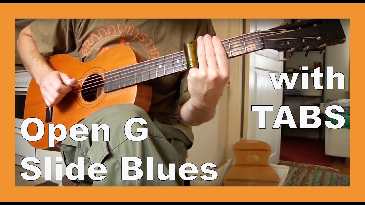 OPEN G SLIDE BLUES on a 1919 Levin Parlor Guitar (with TABS) ONE MILLION VIEWS!
