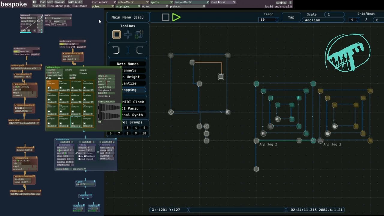 Short jam with Midinous and BespokeSynth