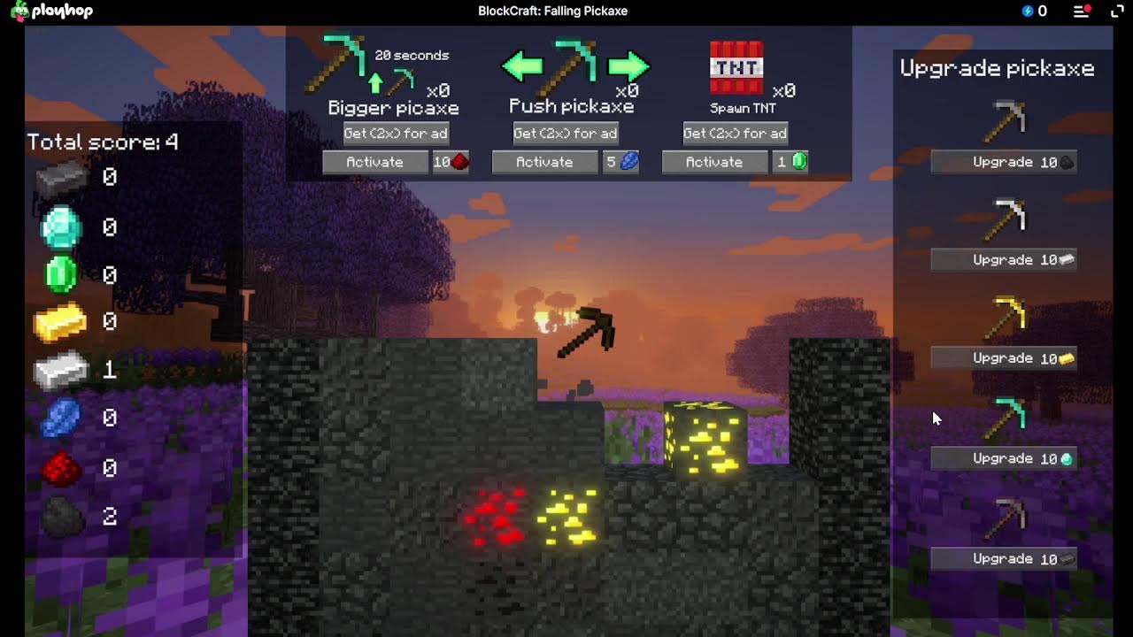 How to play Minecraft falling pickaxe